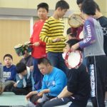 2014年度　中学部　４月　中学部全体での楽器の演奏
