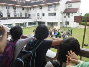 宿泊学習のテラスより