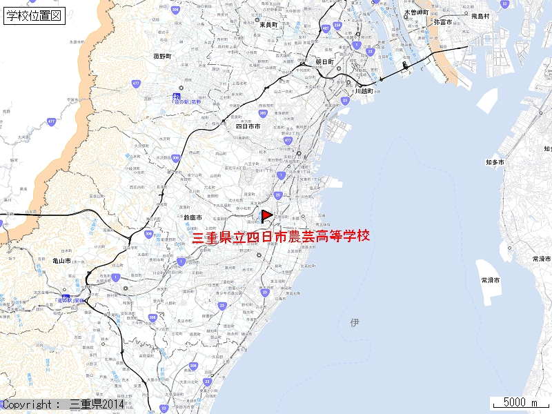 四日市農芸高校 位置地図