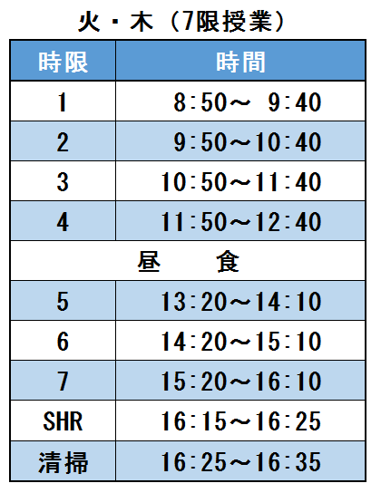 日課表