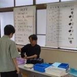 作業の報告をしています。